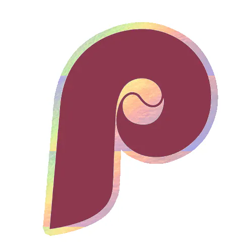 Philadelphia Phillies Retro Logo - Holographic Vinyl Sticker - Custom Size