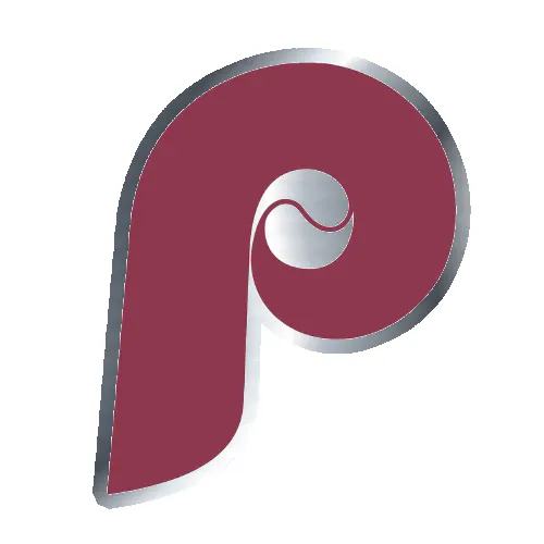 Philadelphia Phillies Retro Logo - Silver Chrome Vinyl Sticker - Custom Size