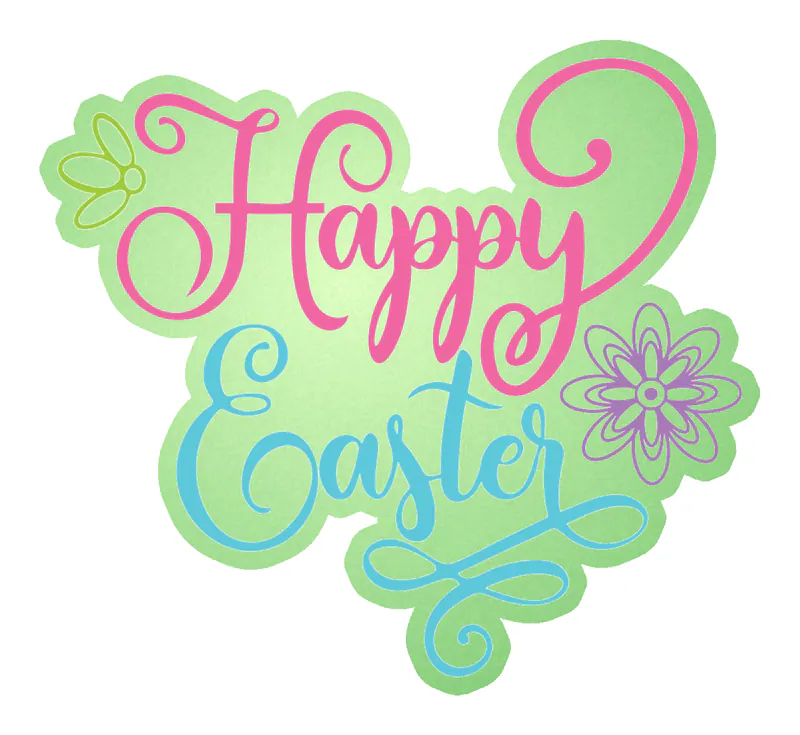 Happy Easter - Glow in the Dark Vinyl Sticker - Custom Size