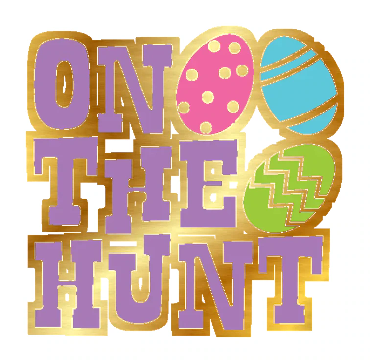 On The Hunt - Gold Chrome Vinyl Sticker - Custom Size