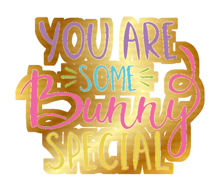 You Are Some Bunny Special - Gold Chrome Vinyl Sticker - Custom Size