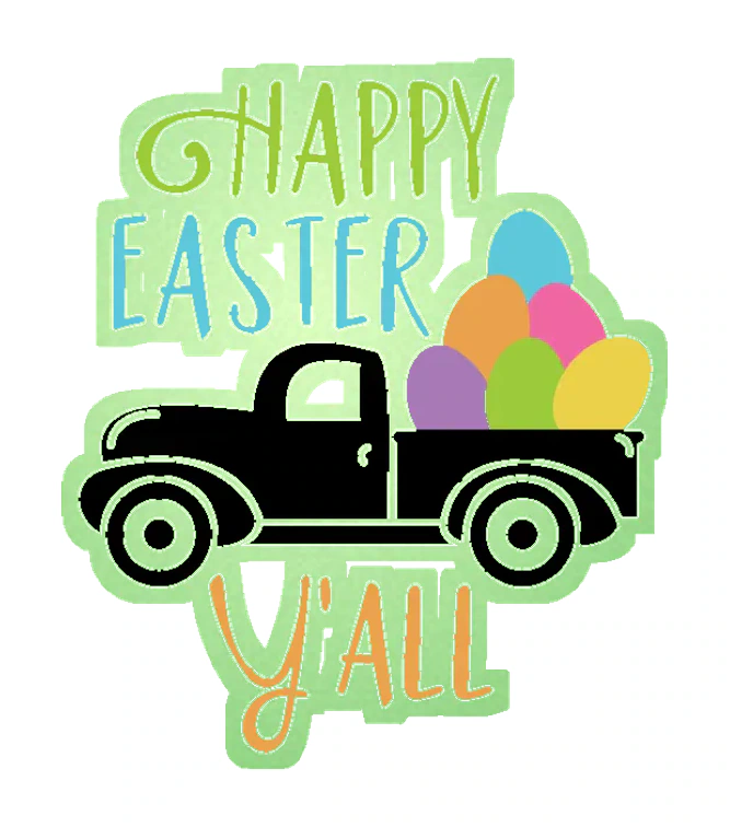 Happy Easter Yall - Glow in the Dark Vinyl Sticker - Custom Size