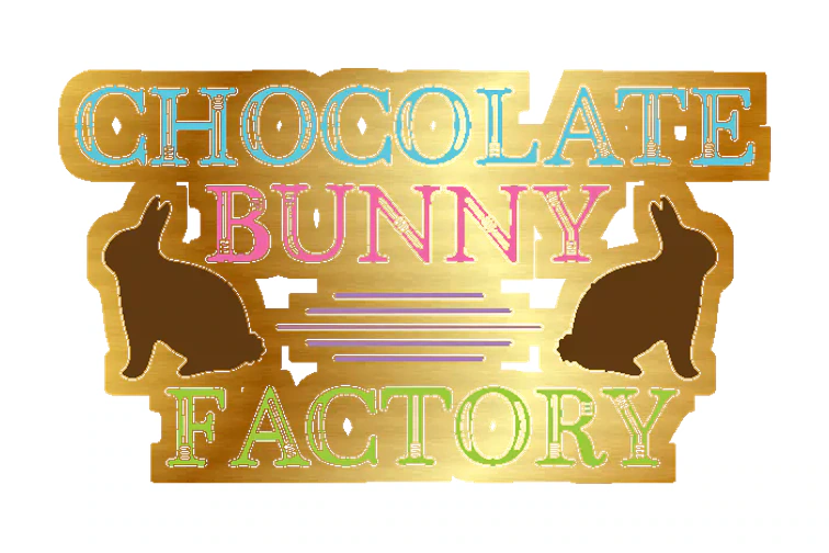 Chocolate Bunny Factory - Gold Chrome Vinyl Sticker - Custom Size