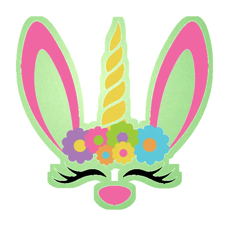 Unicorn Bunny - Glow in the Dark Vinyl Sticker - Custom Size