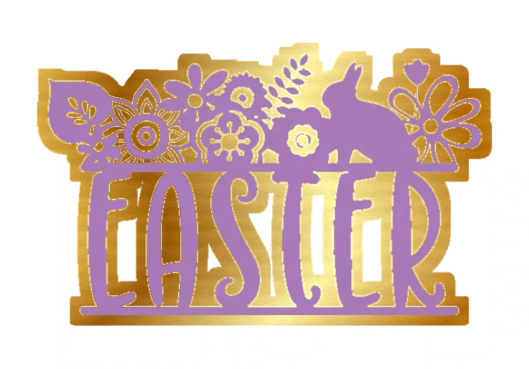 Easter - Gold Chrome Vinyl Sticker - Custom Size