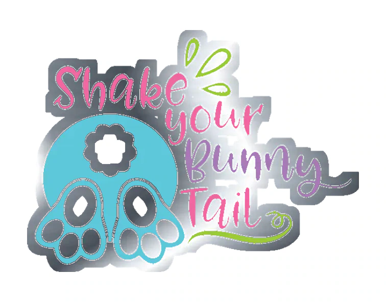 Shake your Bunny Tail - Silver Chrome Vinyl Sticker - Custom Size