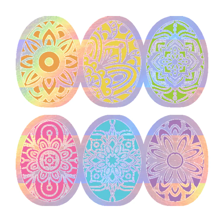 Easter Eggs - Holographic Vinyl Sticker - Custom Size