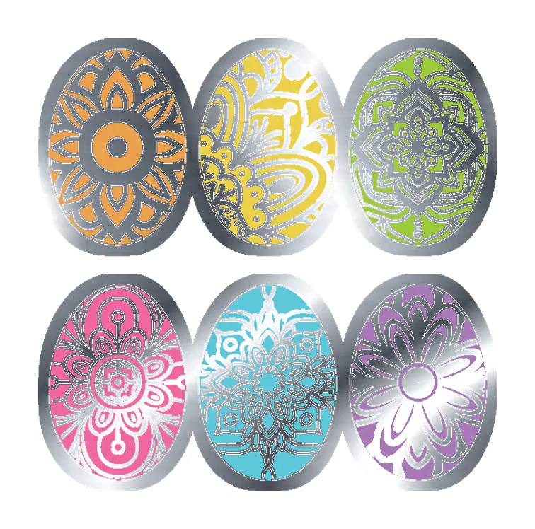 Easter Eggs - Silver Chrome Vinyl Sticker - Custom Size