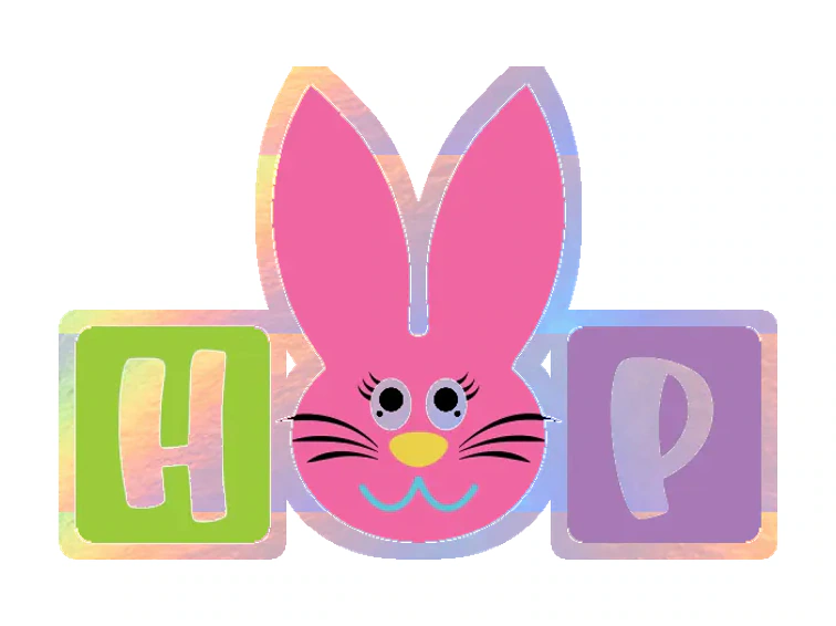 Hop - Holographic Vinyl Sticker - Custom Size
