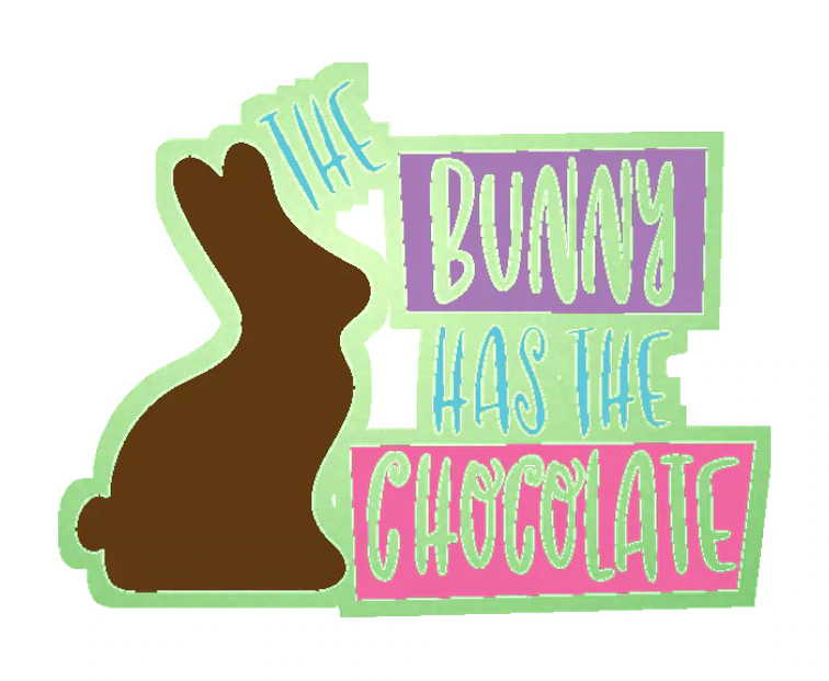 The Bunny has the Chocolate - Glow in the Dark Vinyl Sticker - Custom Size