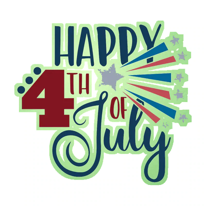 Happy 4th of July - Glow in the Dark Vinyl Sticker - Custom Size
