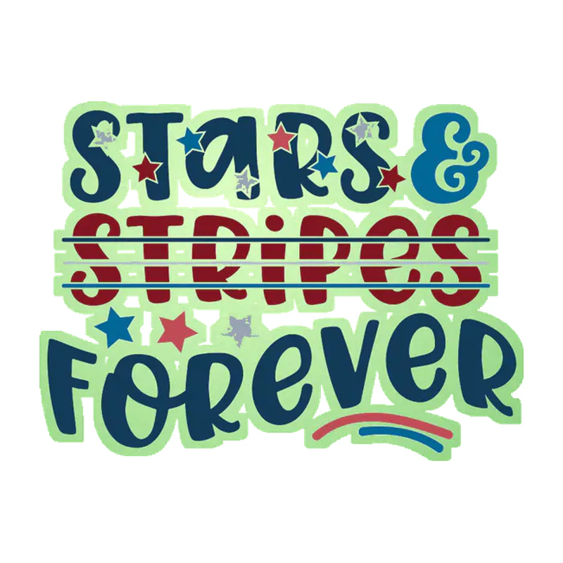Stars and Stripes Forever - Glow in the Dark Vinyl Sticker - Custom Size