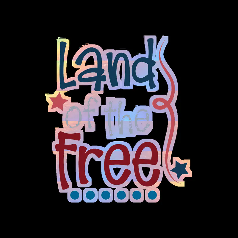 Land of the Free - Holographic Vinyl Sticker - Custom Size