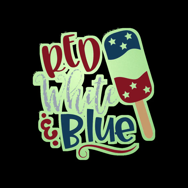 Red White and Blue - Glow in the Dark Vinyl Sticker - Custom Size