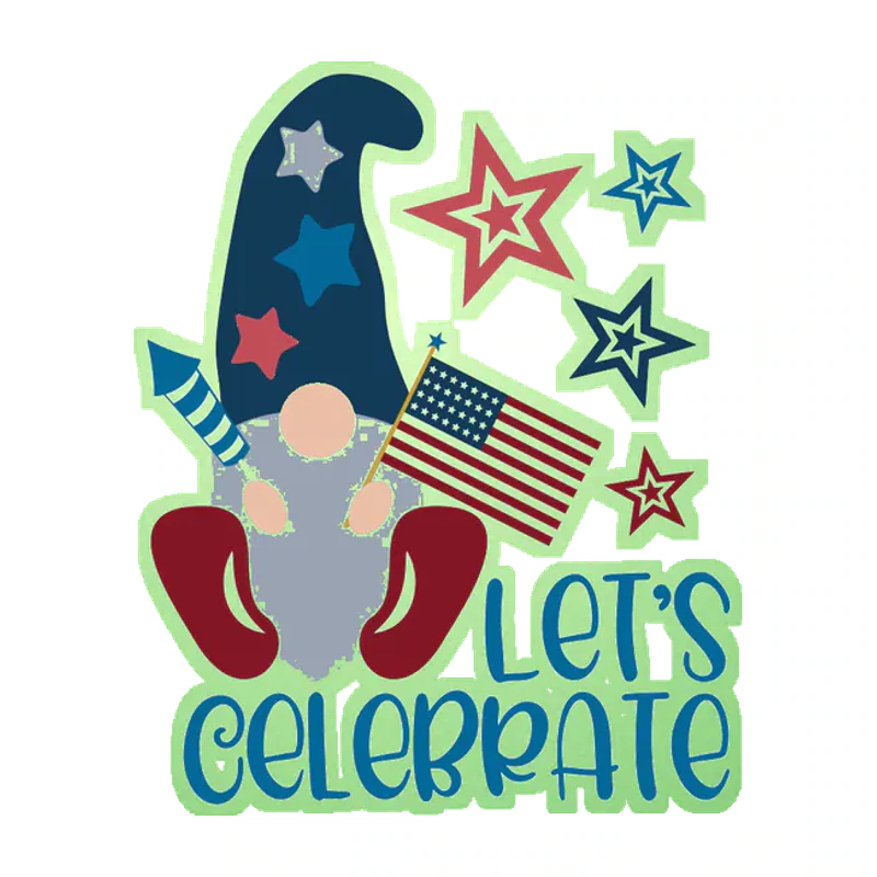 Lets Celebrate - Glow in the Dark Vinyl Sticker - Custom Size