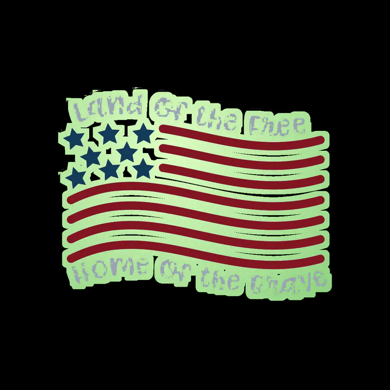 Land of the Free 2 - Glow in the Dark Vinyl Sticker - Custom Size