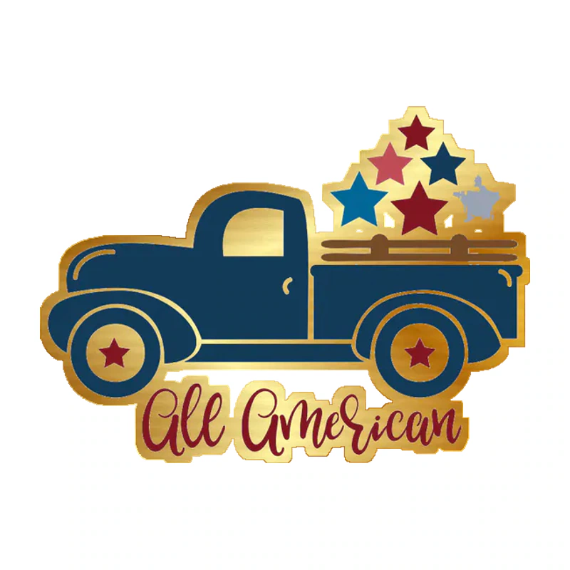All American - Gold Chrome Vinyl Sticker - Custom Size