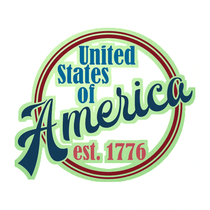United States of America - Glow in the Dark Vinyl Sticker - Custom Size