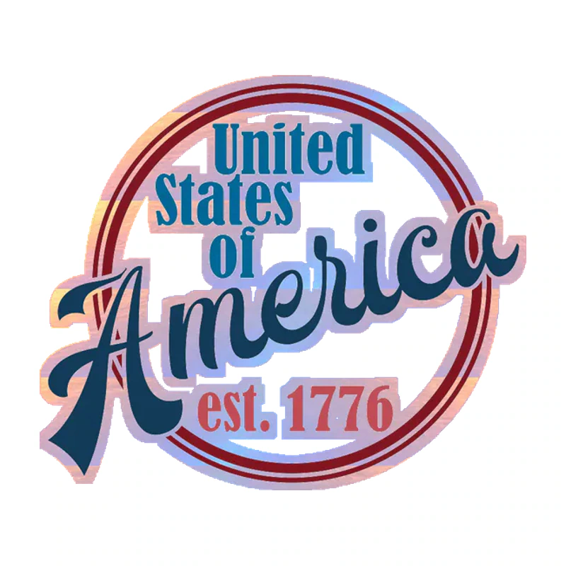 United States of America - Holographic Vinyl Sticker - Custom Size