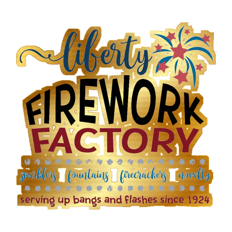 Firework Factory - Gold Chrome Vinyl Sticker - Custom Size