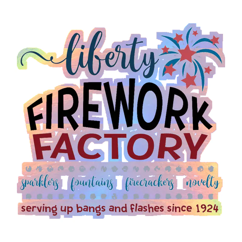 Firework Factory - Holographic Vinyl Sticker - Custom Size