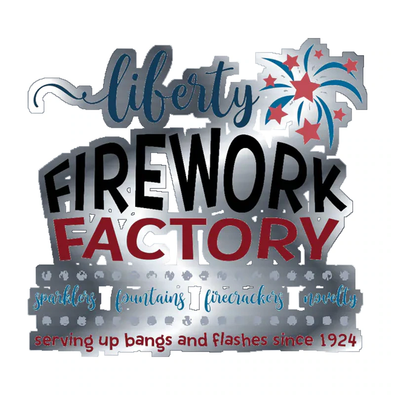 Firework Factory - Silver Chrome Vinyl Sticker - Custom Size