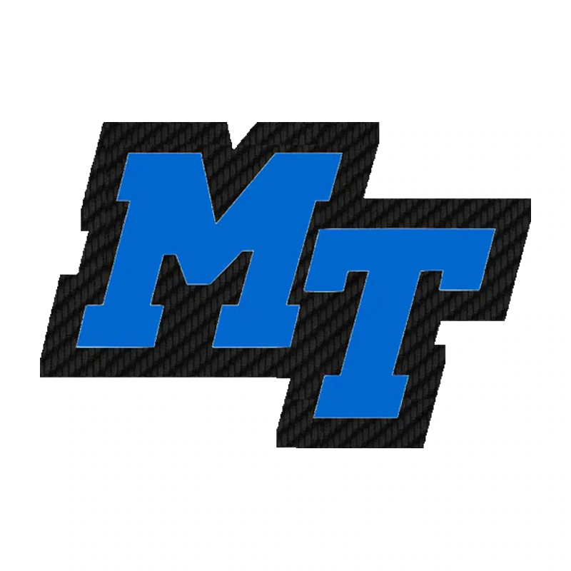 Middle Tennessee Blue Raiders - Logo - Image 1 - Carbon Fiber Vinyl Sticker - Custom Size