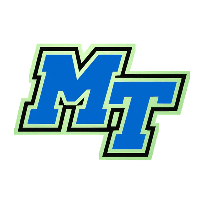 Middle Tennessee Blue Raiders - Logo - Image 1 - Glow in the Dark Vinyl Sticker - Custom Size