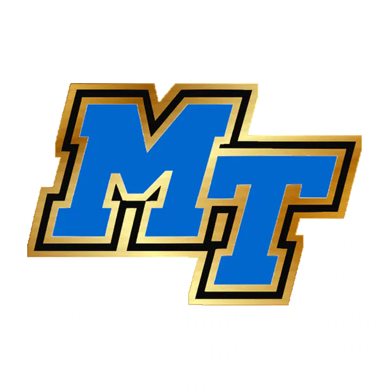 Middle Tennessee Blue Raiders - Logo - Image 1 - Gold Chrome Vinyl Sticker - Custom Size