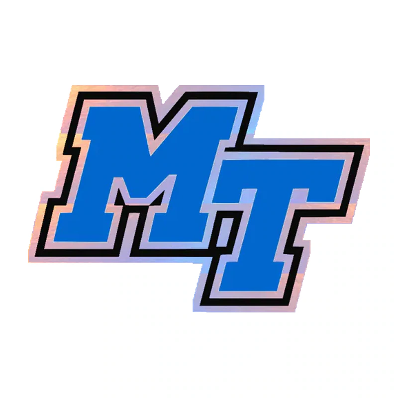 Middle Tennessee Blue Raiders - Logo - Image 1 - Holographic Vinyl Sticker - Custom Size