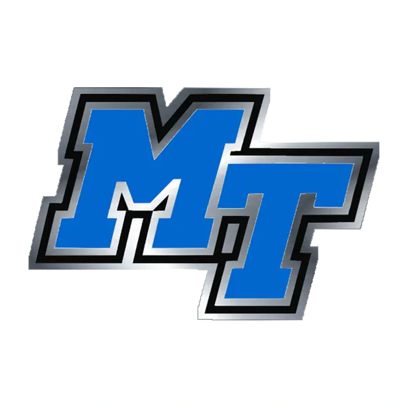 Middle Tennessee Blue Raiders - Logo - Image 1 - Silver Chrome Vinyl Sticker - Custom Size