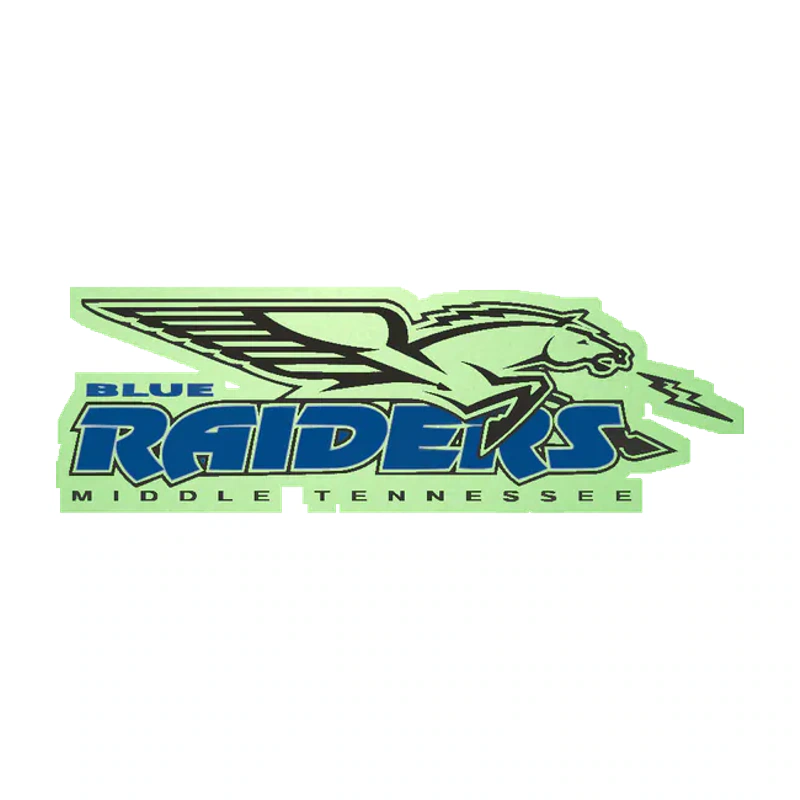 Middle Tennessee Blue Raiders - Logo - Image 2 - Glow in the Dark Vinyl Sticker - Custom Size