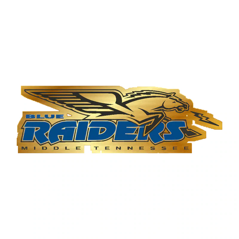 Middle Tennessee Blue Raiders - Logo - Image 2 - Gold Chrome Vinyl Sticker - Custom Size
