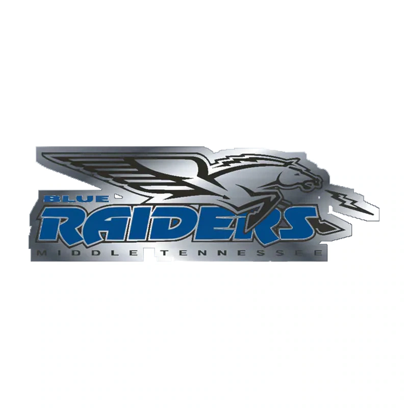 Middle Tennessee Blue Raiders - Logo - Image 2 - Silver Chrome Vinyl Sticker - Custom Size