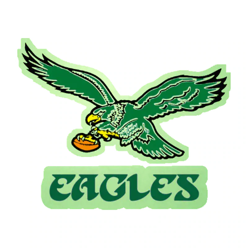 Philadelphia Eagles - Retro Logo  - Glow in the Dark Vinyl Sticker - Custom Size