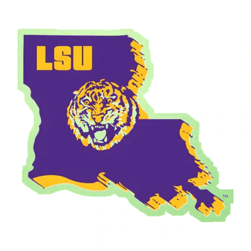 LSU Tigers - Logo 1984 - Glow in the Dark Vinyl Sticker - Custom Size