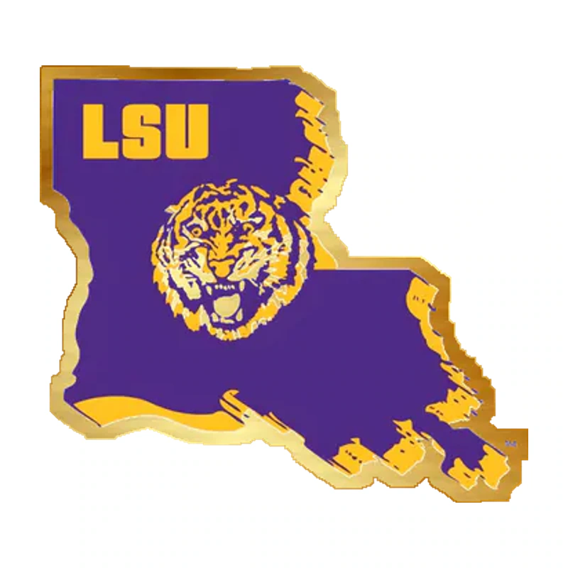 LSU Tigers - Logo 1984 - Gold Chrome Vinyl Sticker - Custom Size