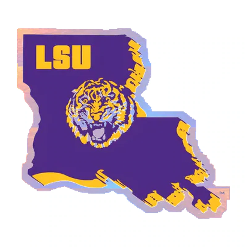 LSU Tigers - Logo 1984 - Holographic Vinyl Sticker - Custom Size