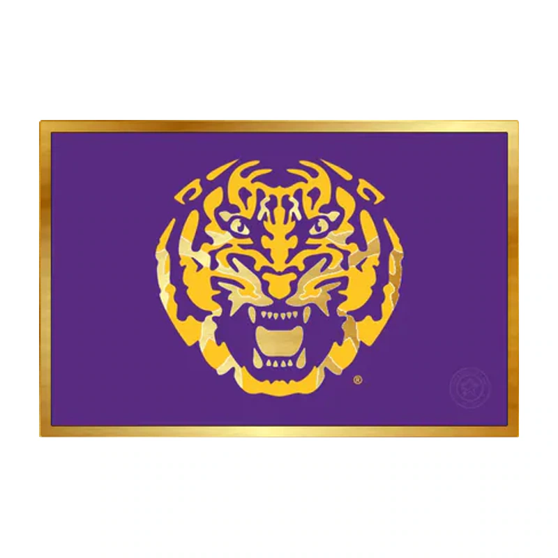 LSU Tigers - Secondary Logo - Gold Chrome Vinyl Sticker - Custom Size