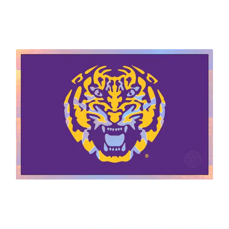 LSU Tigers - Secondary Logo - Holographic Vinyl Sticker - Custom Size