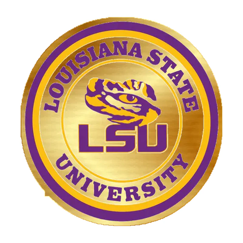 LSU Tigers - Logo 01 - Gold Chrome Vinyl Sticker - Custom Size