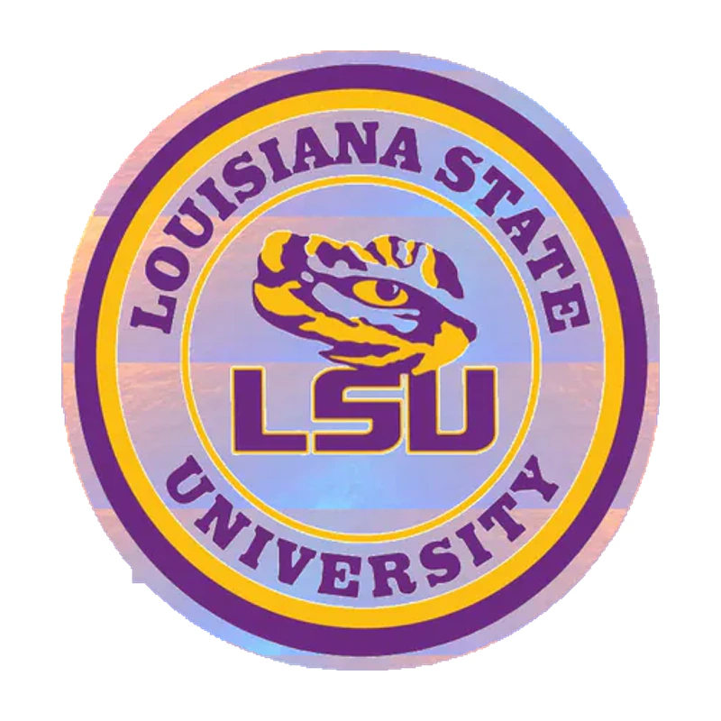 LSU Tigers - Logo 01 - Holographic Vinyl Sticker - Custom Size