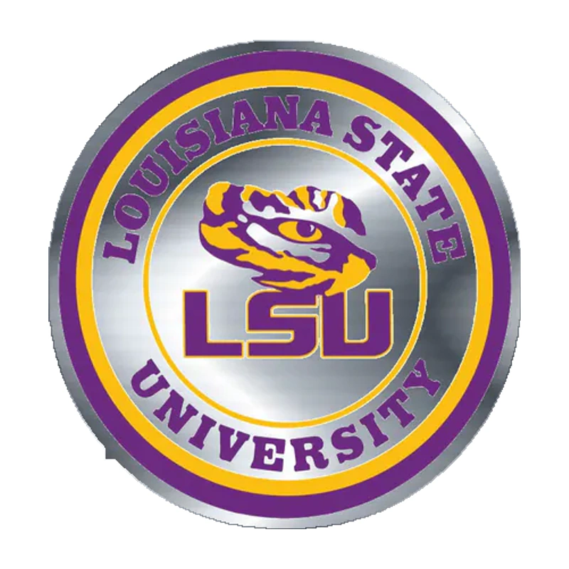 LSU Tigers - Logo 01 - Silver Chrome Vinyl Sticker - Custom Size