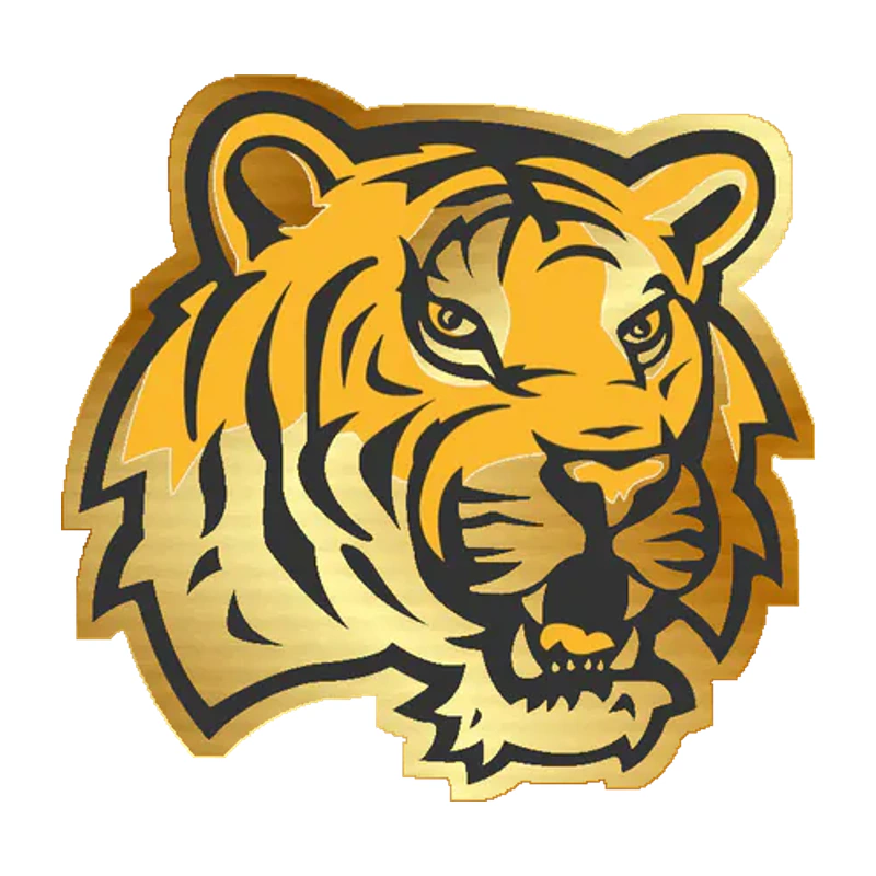 LSU Tigers - Logo 02 - Gold Chrome Vinyl Sticker - Custom Size