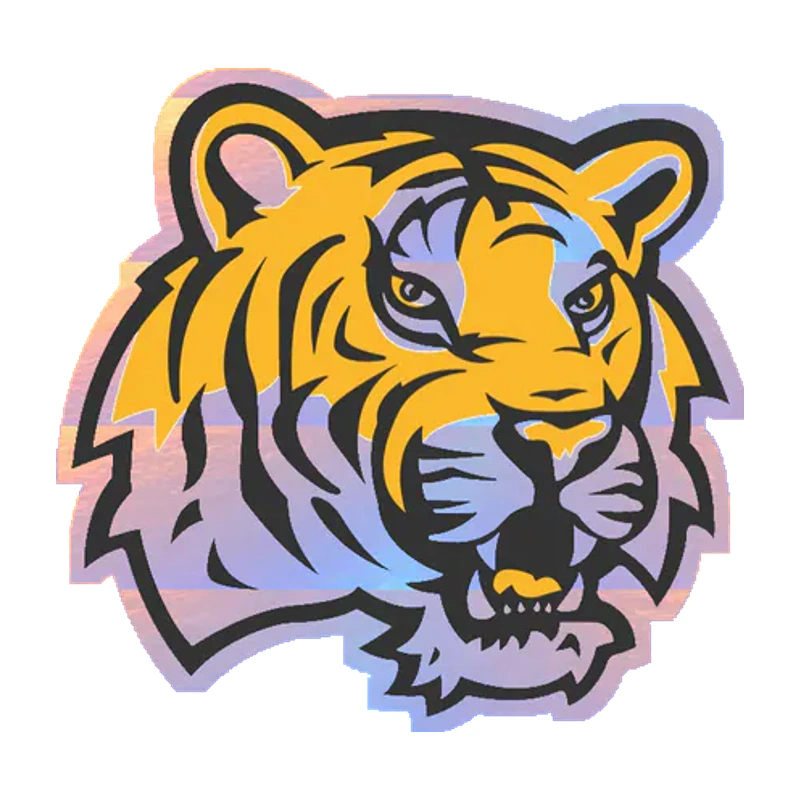 LSU Tigers - Logo 02 - Holographic Vinyl Sticker - Custom Size