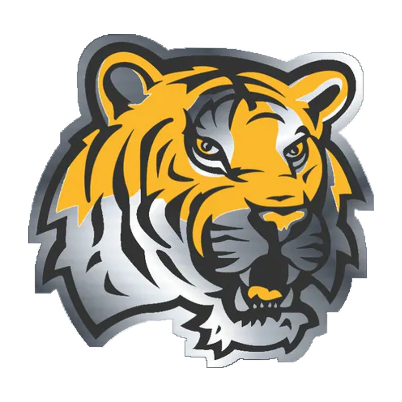 LSU Tigers - Logo 02 - Silver Chrome Vinyl Sticker - Custom Size