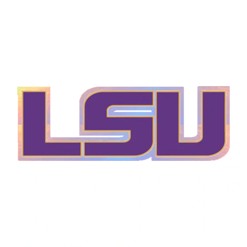 LSU Tigers - Logo 03 - Holographic Vinyl Sticker - Custom Size