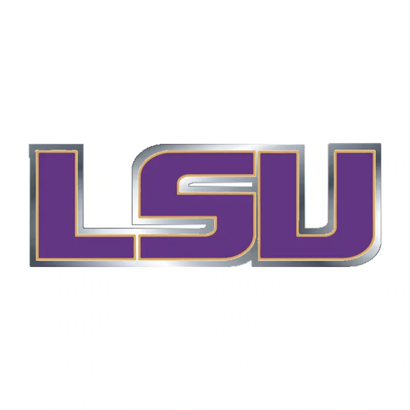LSU Tigers - Logo 03 - Silver Chrome Vinyl Sticker - Custom Size