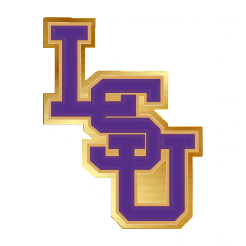 LSU Tigers - Logo 04 - Gold Chrome Vinyl Sticker - Custom Size
