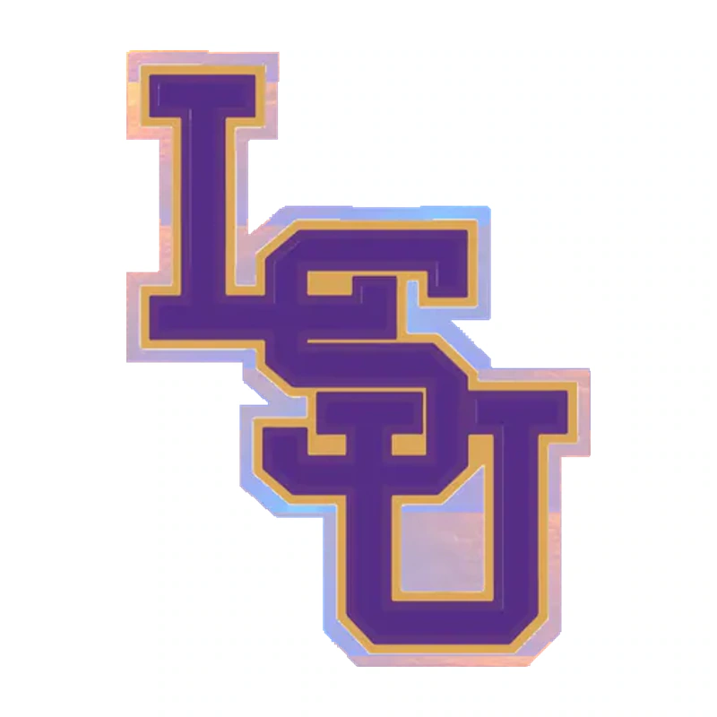 LSU Tigers - Logo 04 - Holographic Vinyl Sticker - Custom Size
